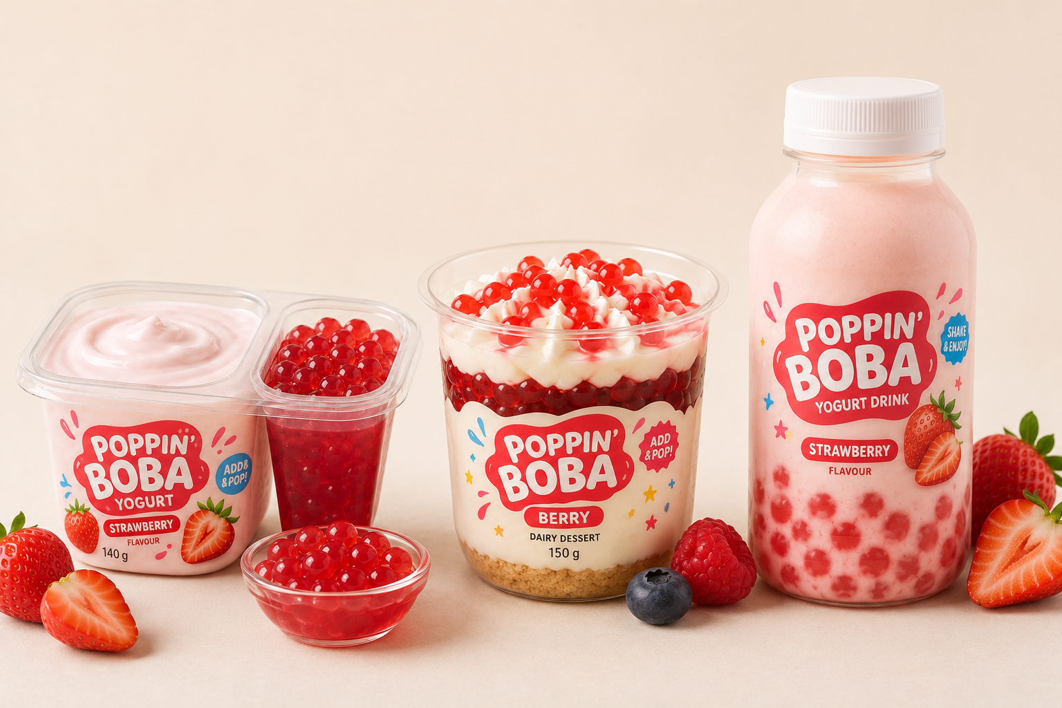 Popping Boba in Yogurt and Dairy Desserts
